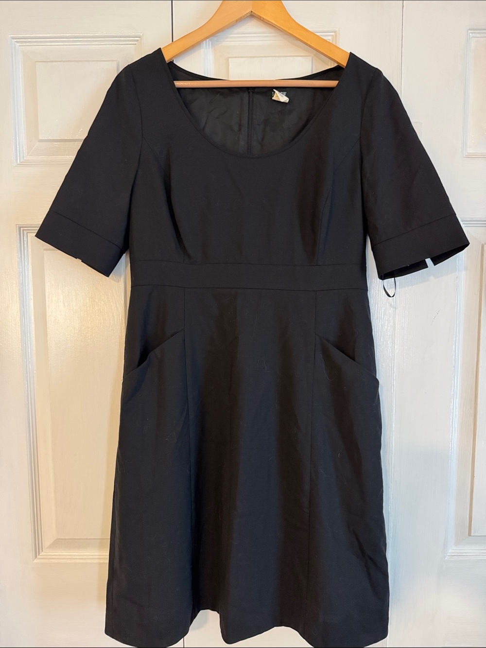 J. Crew Black Wool Classic Sheath Dress size 10
